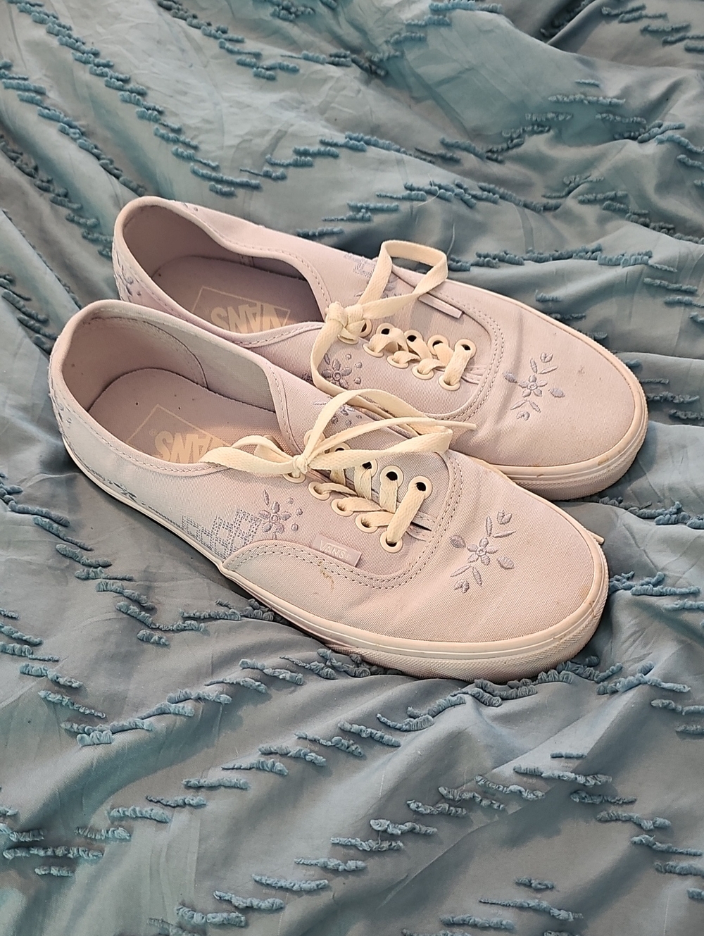 Vans Women's Pale Pink Embroidered Canvas Sneakers